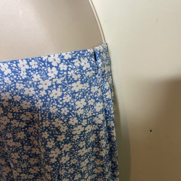 Reformation two piece set in floral blue crop button down top high rise pants 2 - Picture 8 of 11